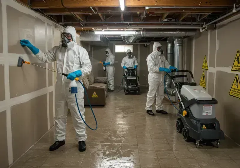 Basement Moisture Removal and Structural Drying process in Knightdale, NC